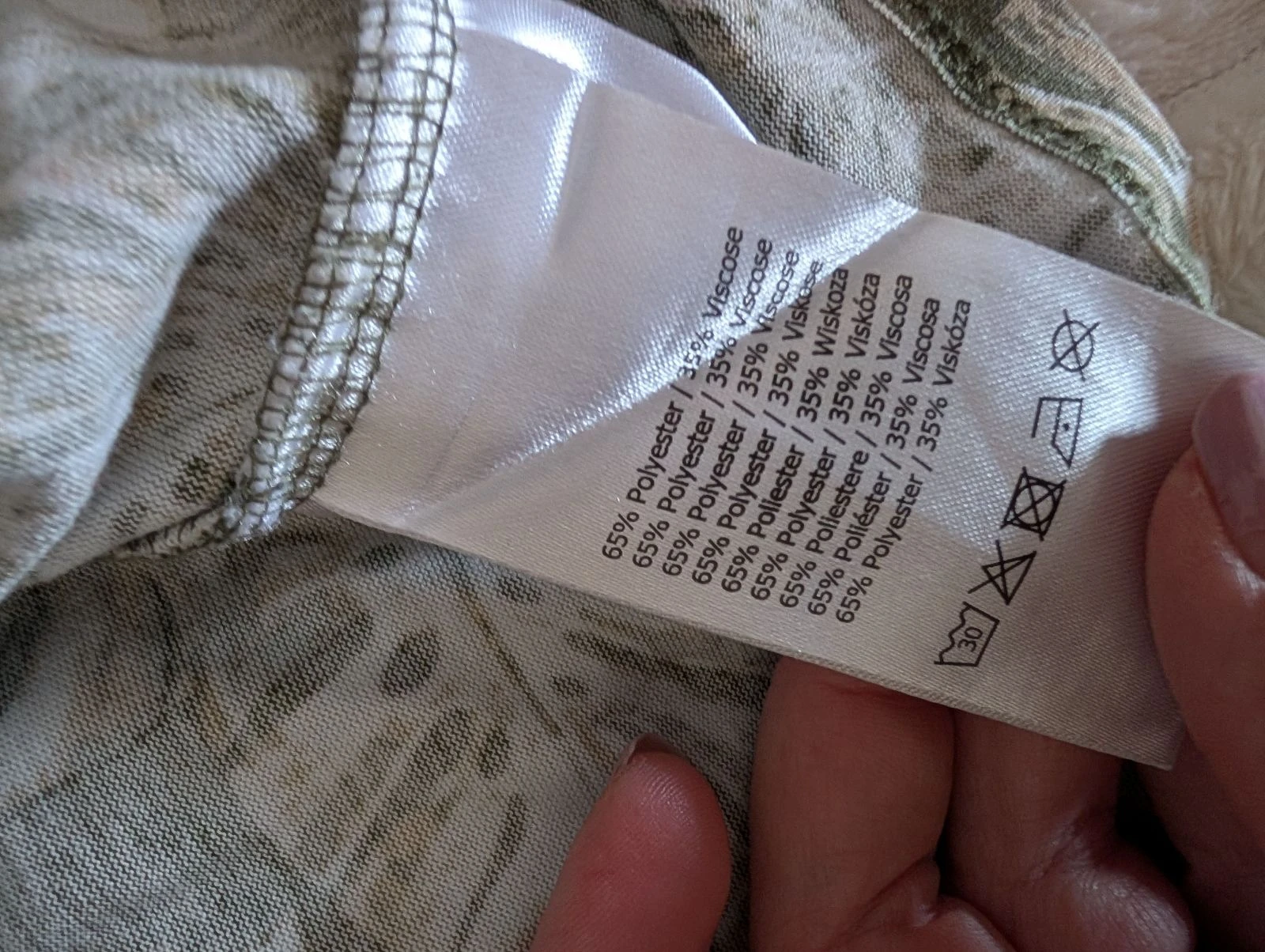 Magnífico vestido longo fluido cáqui estampado monstera / tropical tamanho M – photo 7